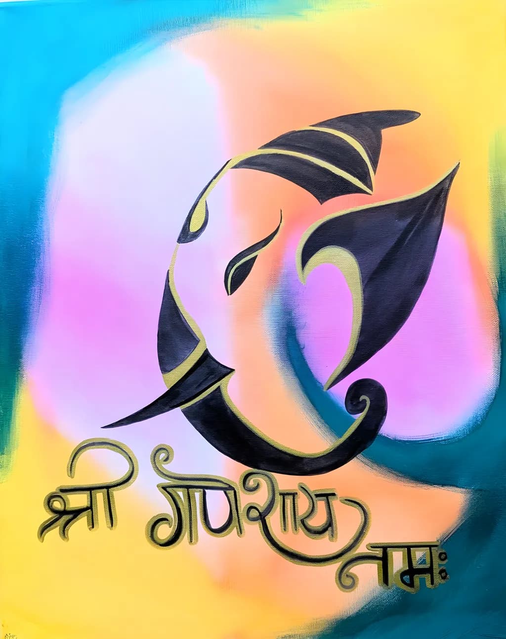Whispers of Divinity: A Vibrant Tribute to Ganesha's Grace