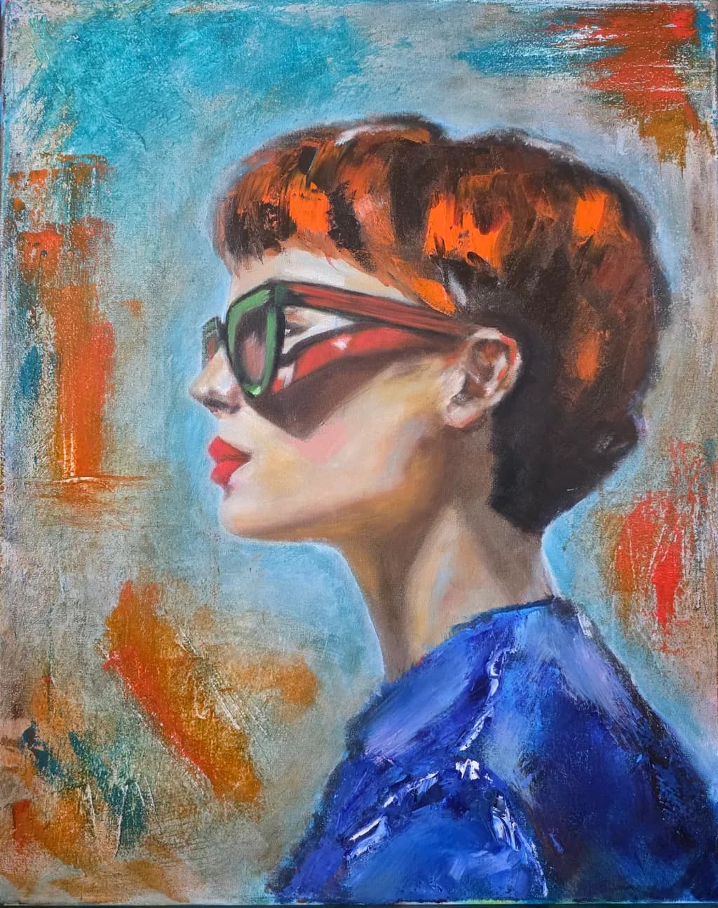 Whispers of Color: A Portrait of Elegance and Mystery