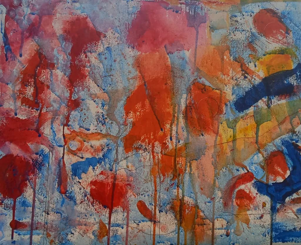Vibrant Drips of Expression: An Abstract Journey Through Color and Texture