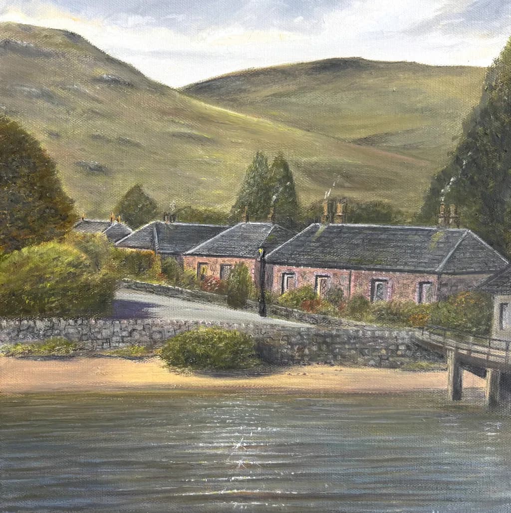 Whispers of Tranquility: A Serene Lakeside Village at Dusk