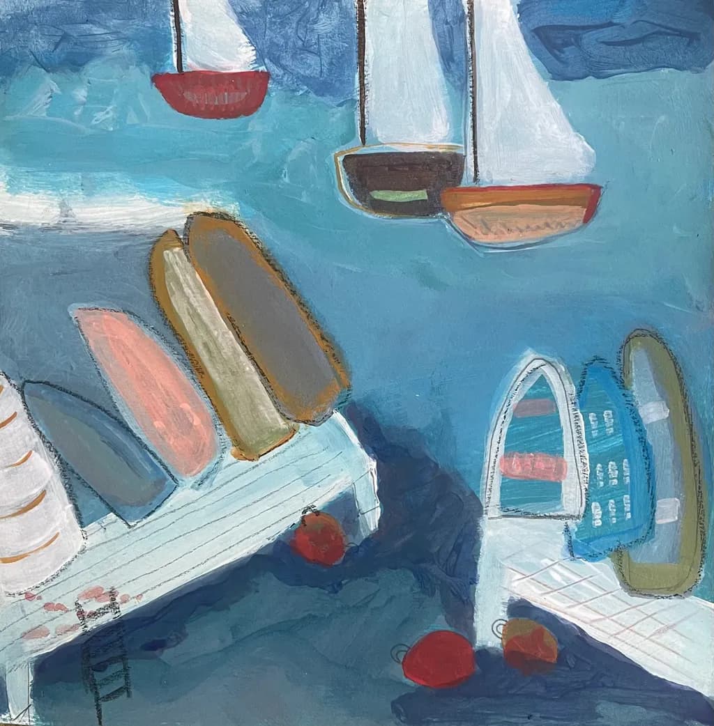 Coastal Whispers: A Dance of Boats and Buoys in Tranquil Waters