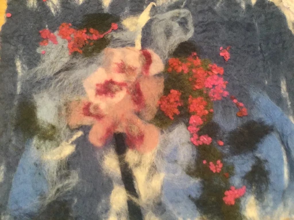 Whispers of Nature: A Colorful Abstract Floral Journey Through Textured Layers