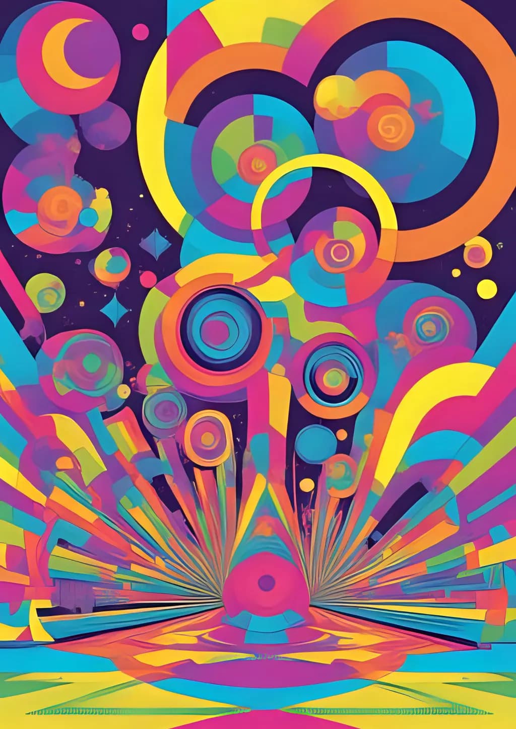 Vibrant Cosmic Symphony: A Kaleidoscope of Color and Form