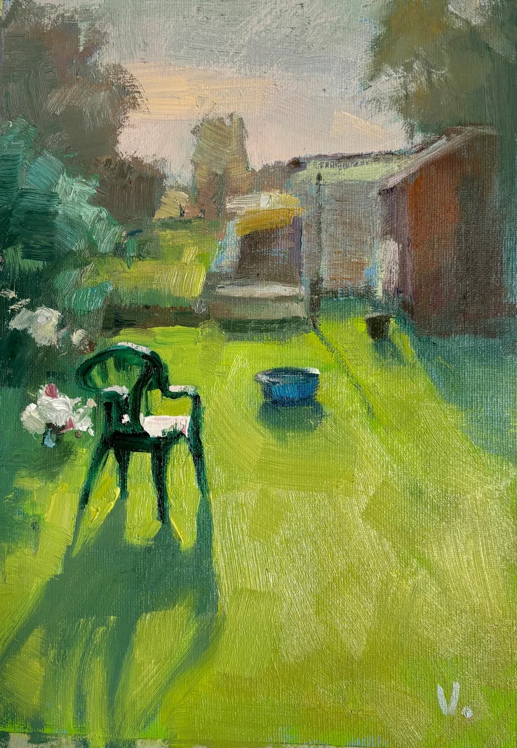 Whispers of a Quiet Garden: A Serene Chair in the Sunlight