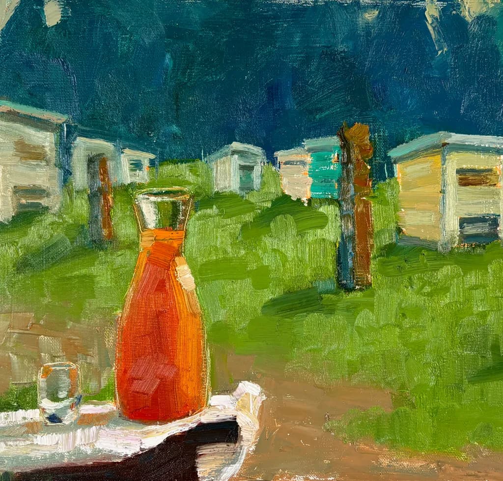 Vibrant Reflections: A Carafe's Journey Through Color and Light