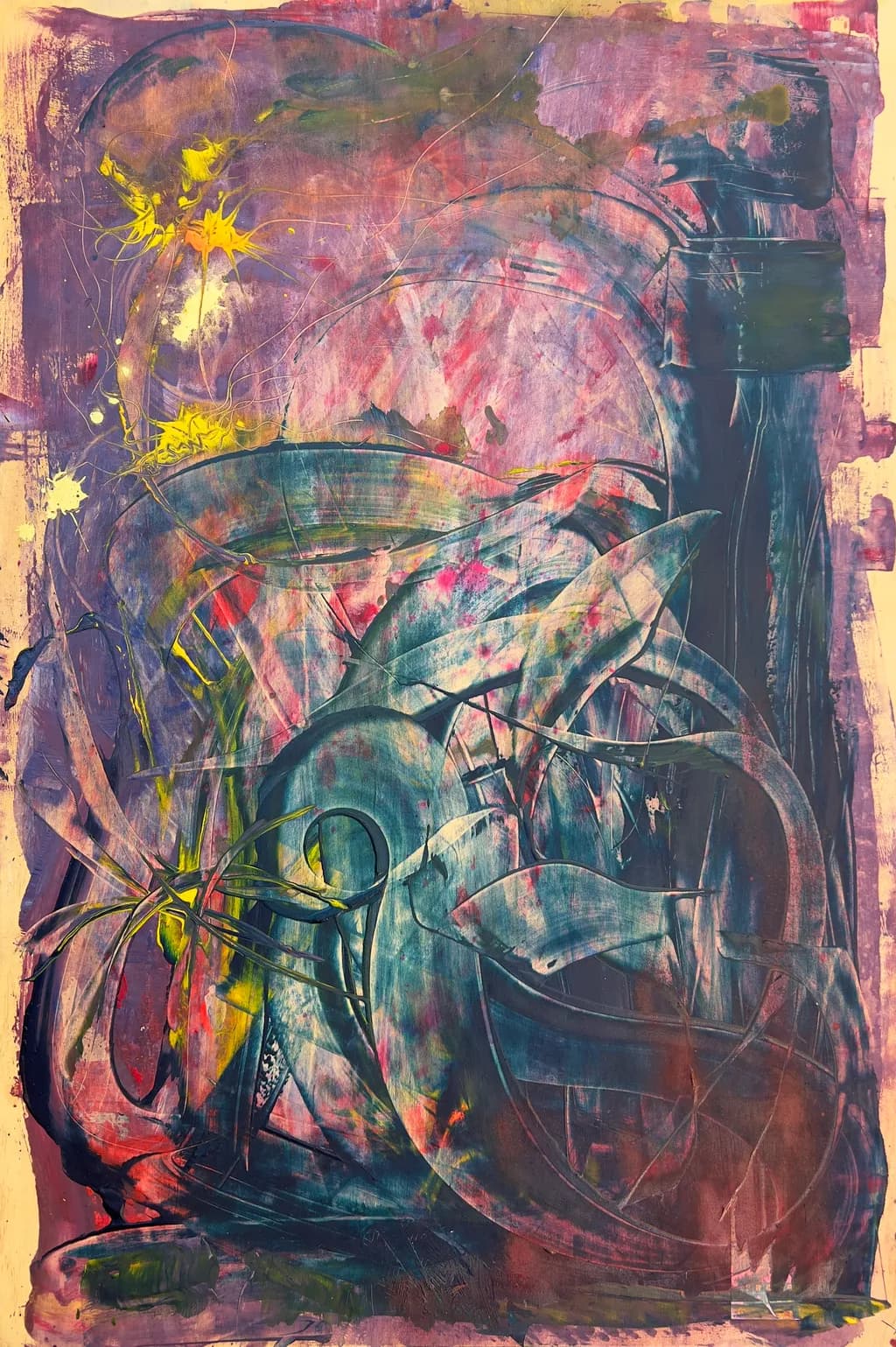 Vibrant Whirls: An Abstract Journey Through Color and Texture