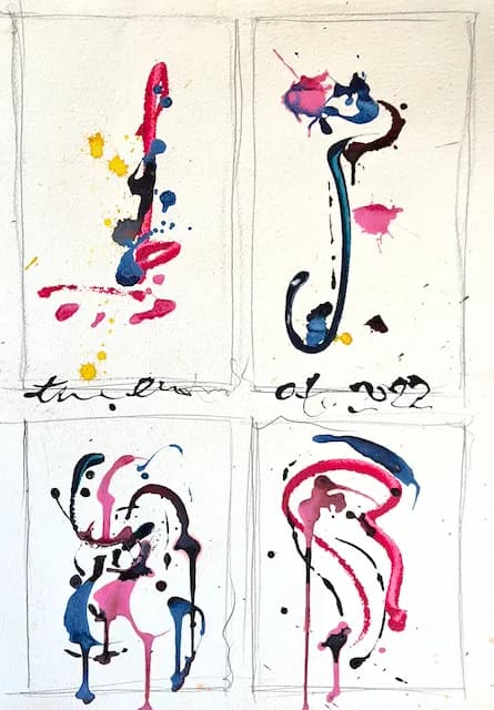 Whimsical Splashes: A Dance of Color and Form in Abstract Watercolor Art