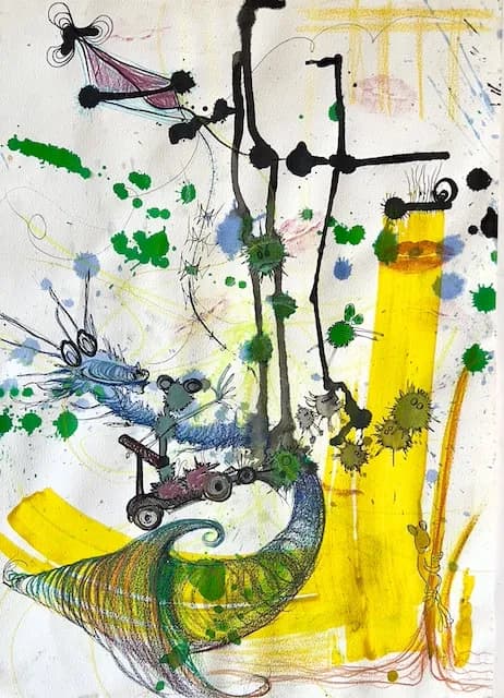Whimsical Journey Through Colorful Chaos