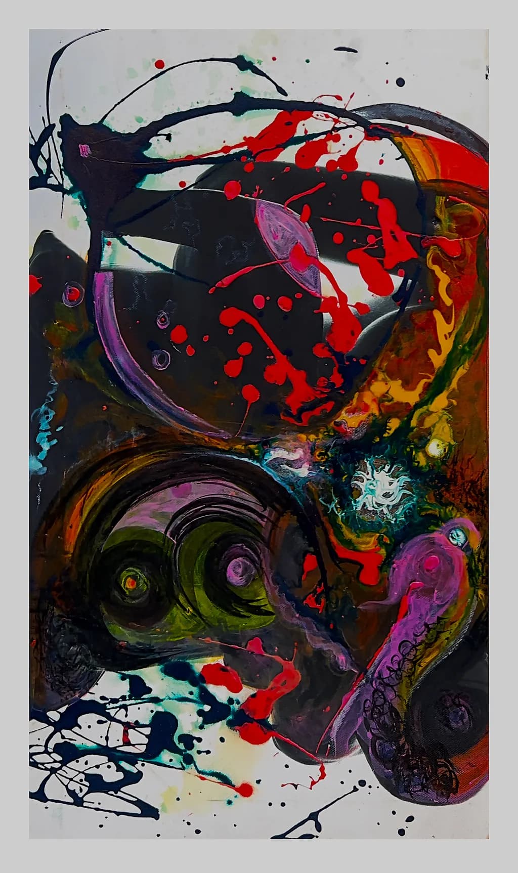 Vibrant Chaos: An Abstract Journey Through Color and Emotion