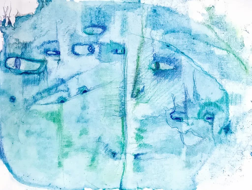 Whispers of the Ocean: A Serene Blue Journey Through Abstract Expressionism