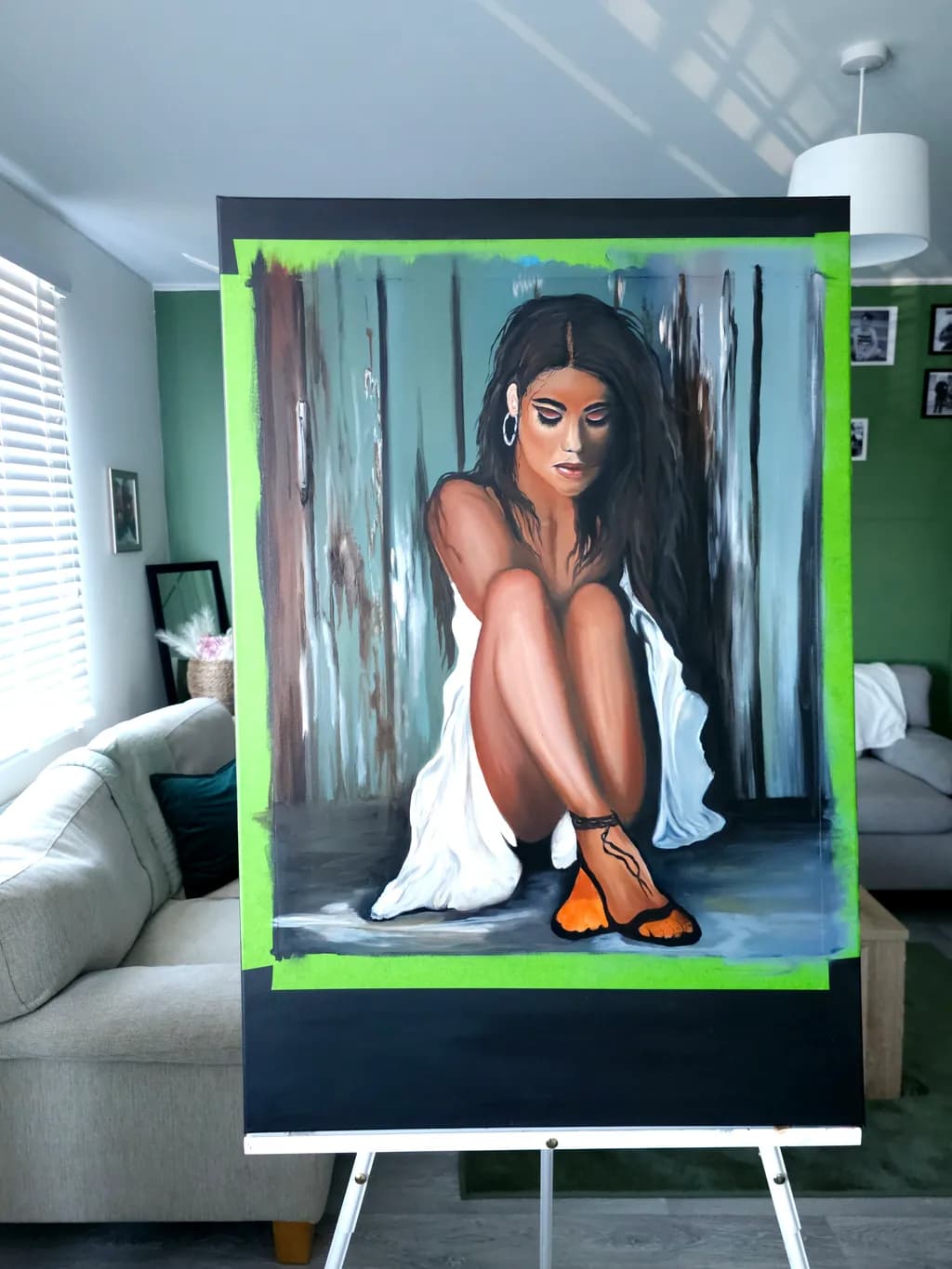 Whispers of Solitude: A Portrait of Inner Reflection and Colorful Expression