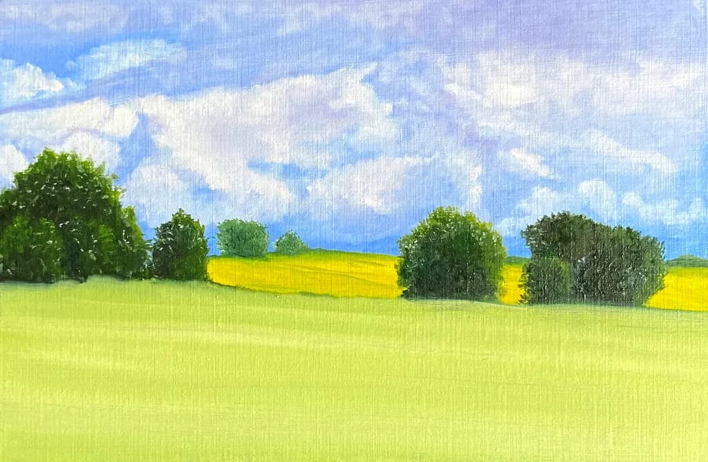 Whispers of the Meadow: A Serene Landscape of Green and Gold