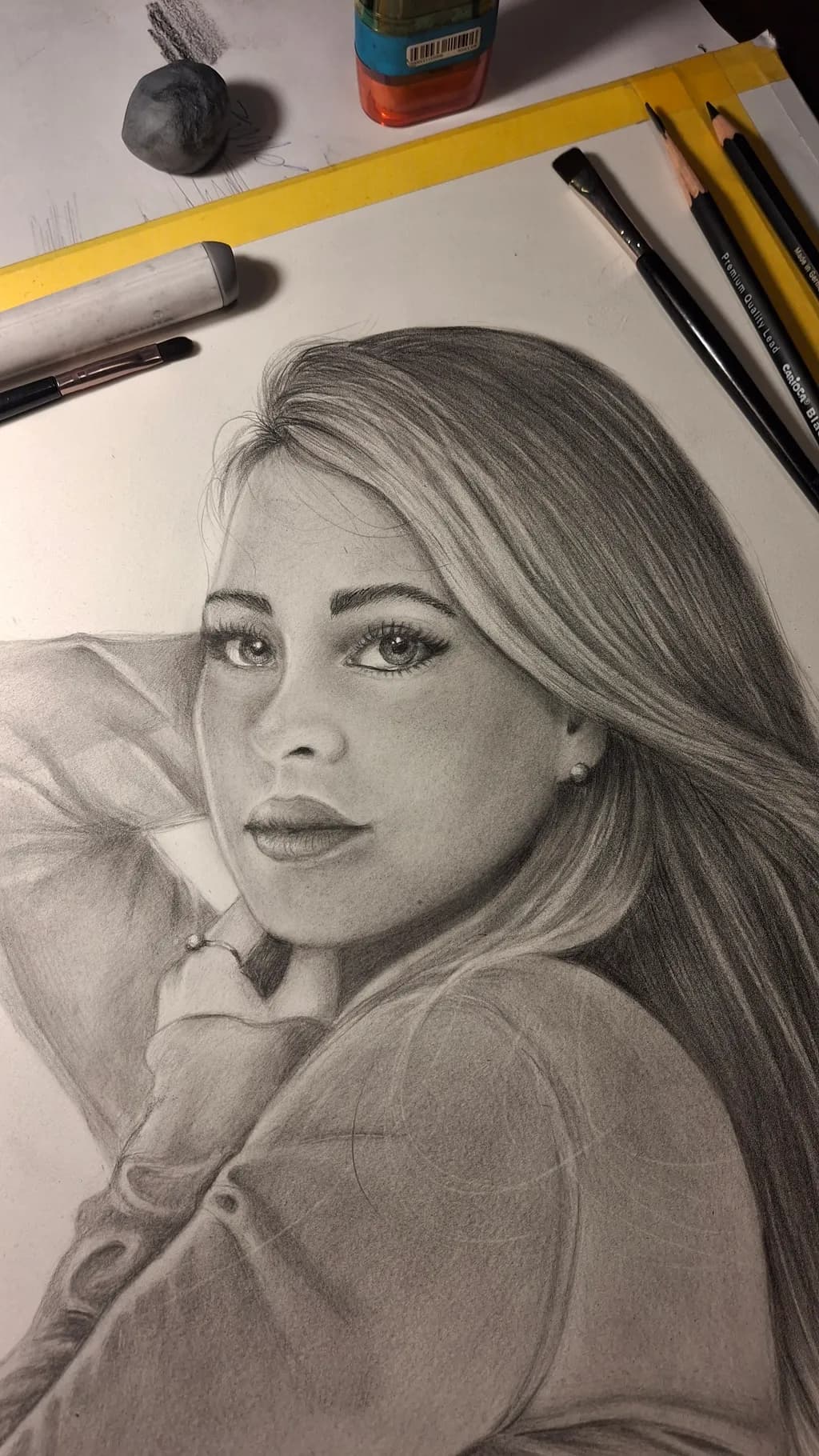 Whispers of Elegance: A Captivating Portrait in Graphite