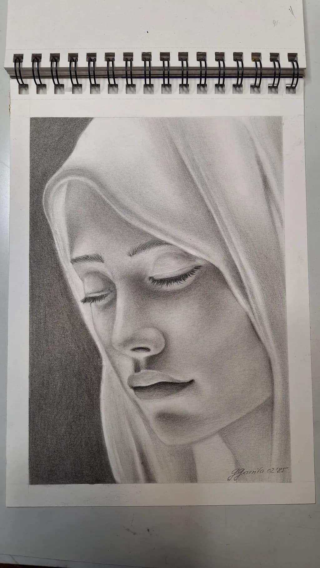 Serenity in Monochrome: A Realistic Portrait of Beauty