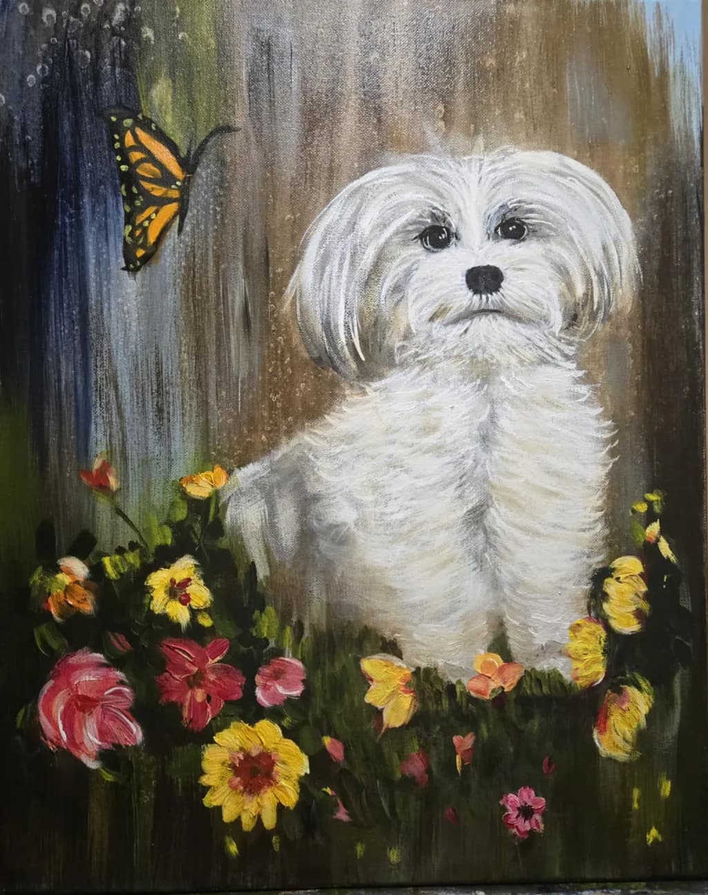 Charming Pet Portrait: Oscar in the Garden