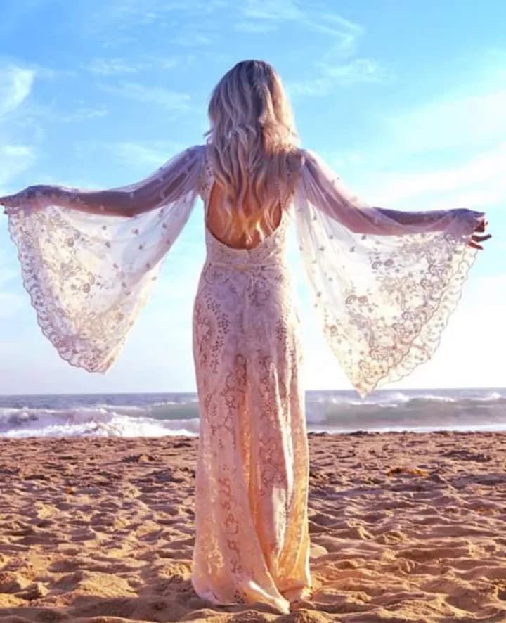Whispers of the Ocean: A Dreamy Embrace in Lace and Light