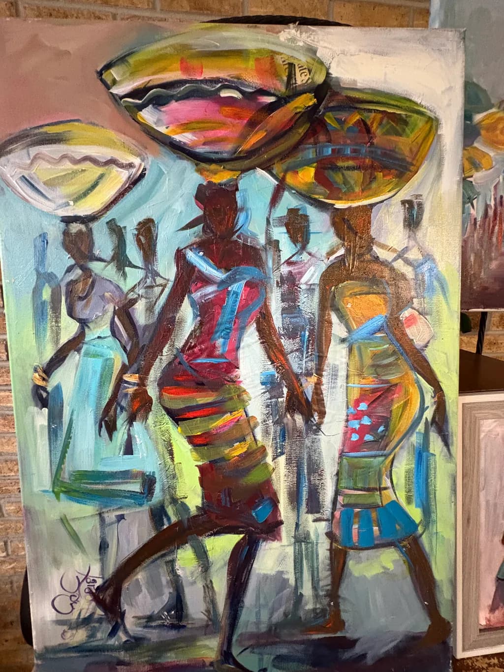 Vibrant Journeys: Women in Motion with Colorful Baskets