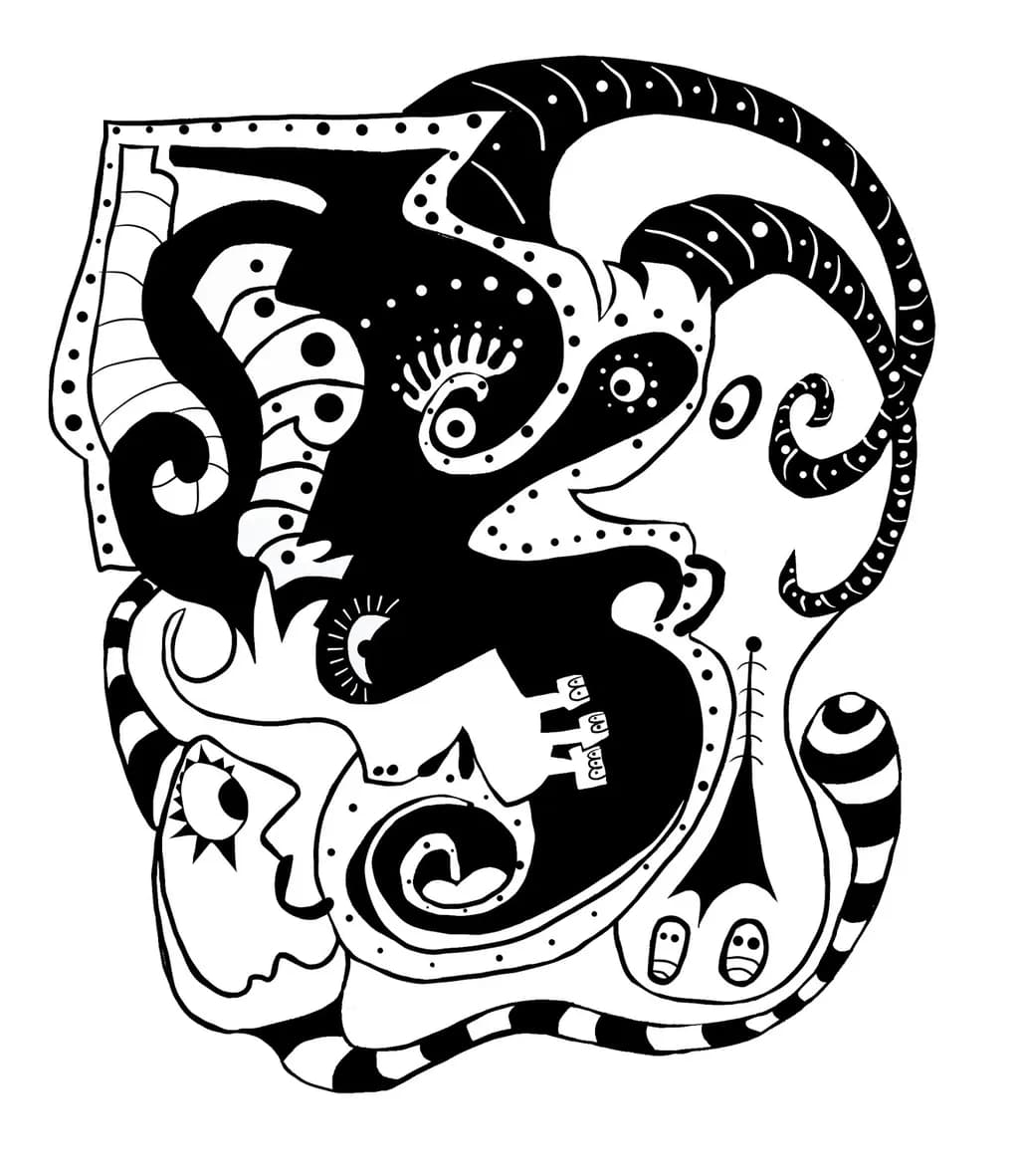 Abstract Faces and Horns
