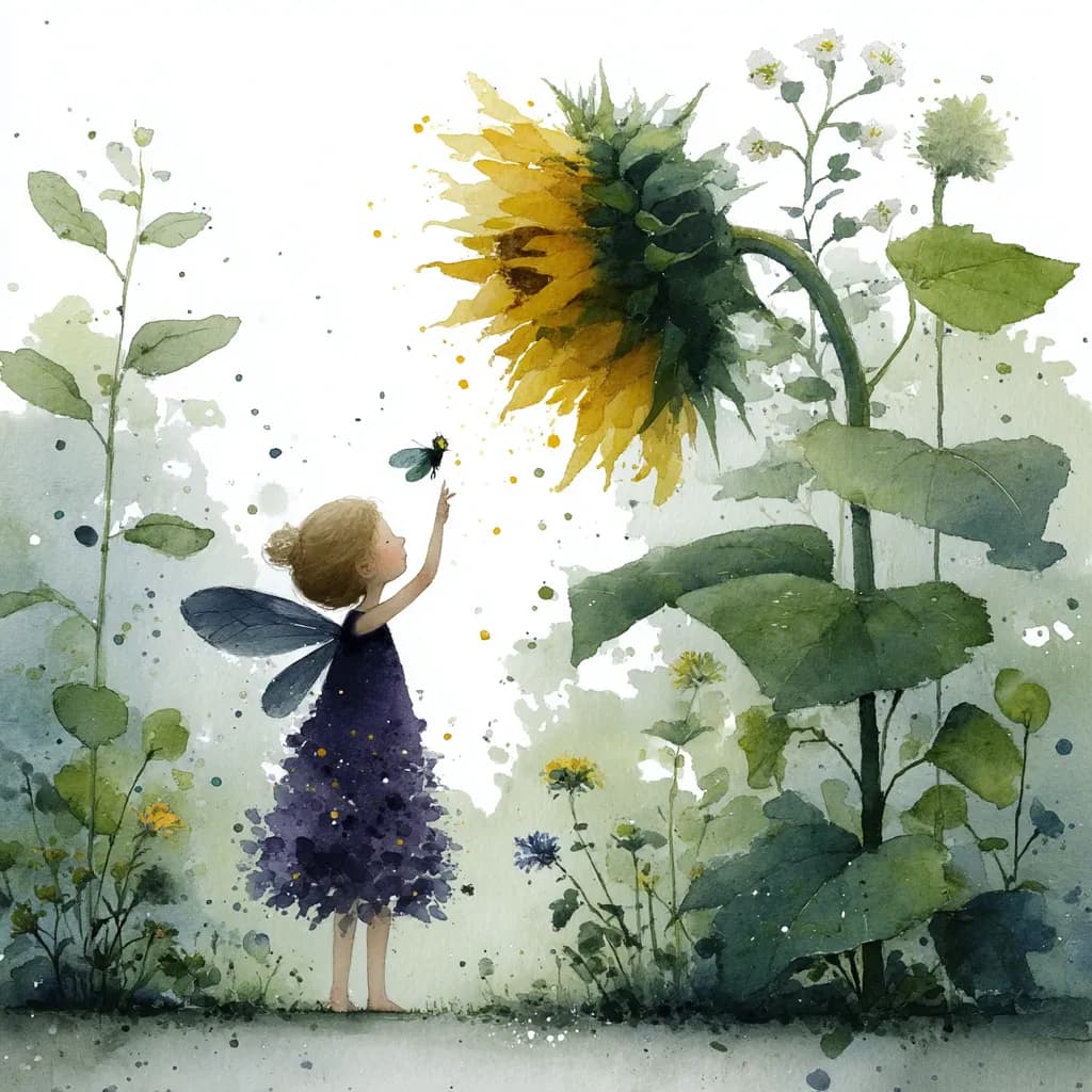 Whimsical Fairy and the Enchanted Sunflower: A Journey into Childhood Magic