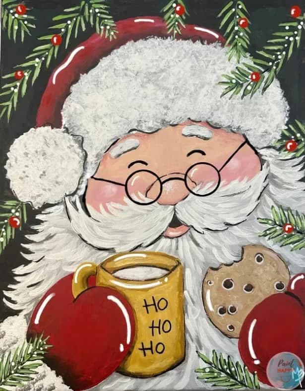 Joyful Santa's Festive Delight: Cookies, Cheer, and Holiday Cheerfulness
