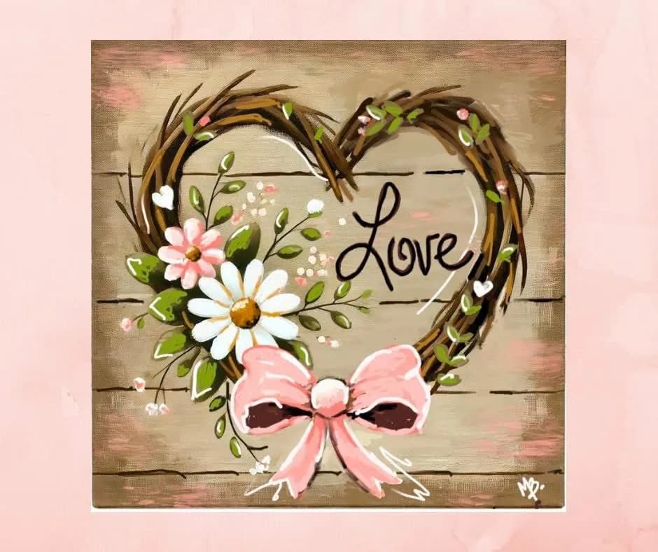 Whimsical Heart of Love: A Floral Embrace in Pastel Hues