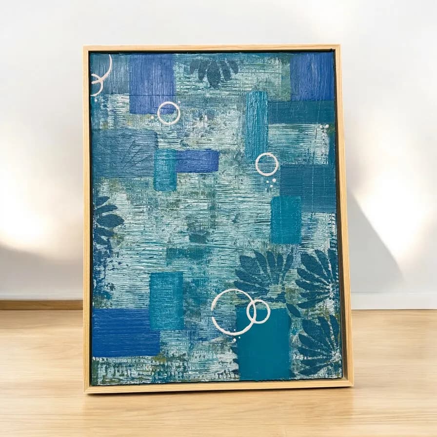 Oceanic Harmony: A Contemporary Abstract Exploration of Blue Tones and Textures