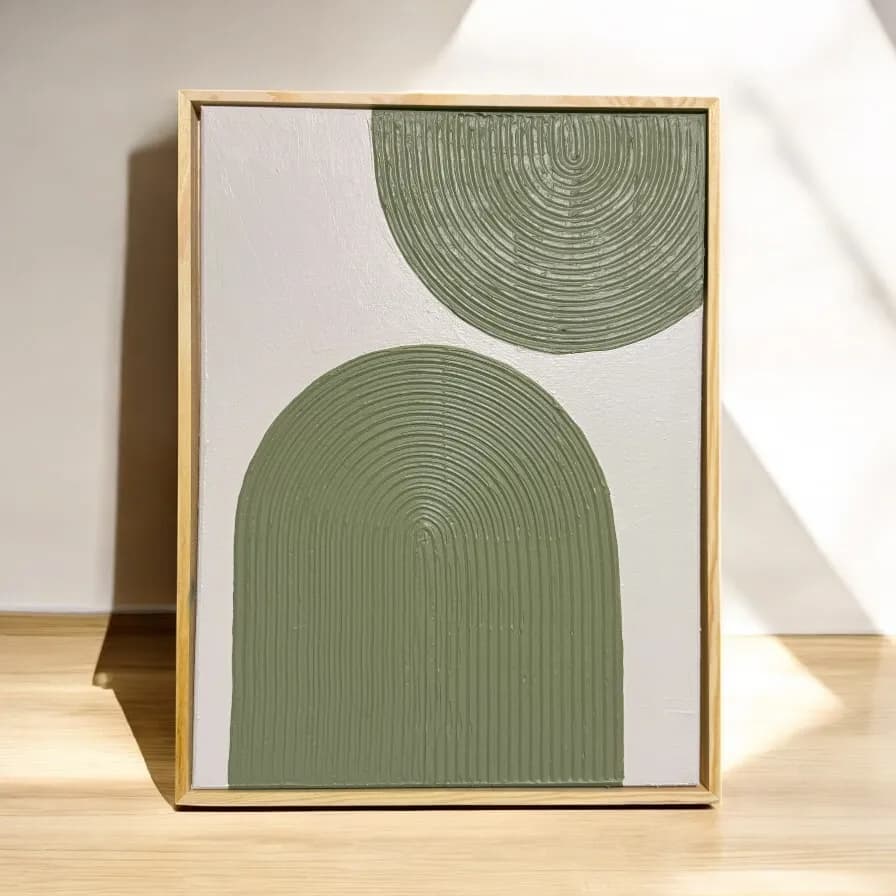Serene Curves: A Modern Green Abstract Composition for Tranquil Spaces