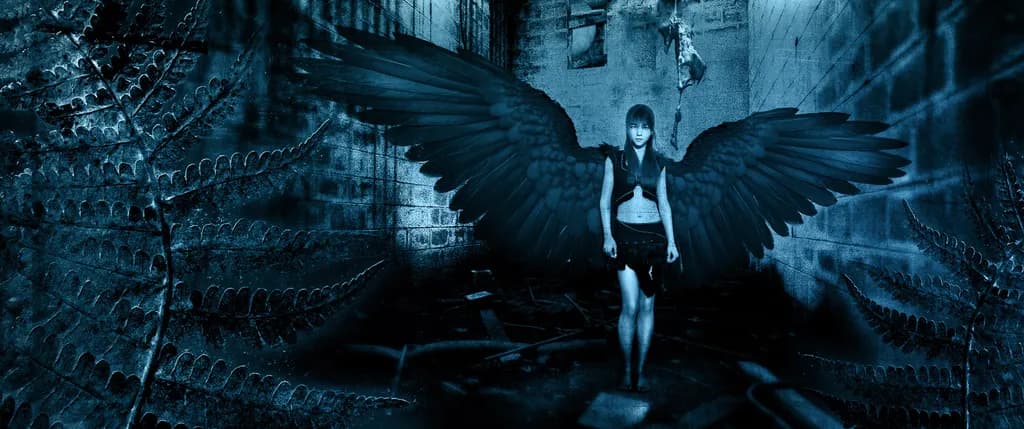 Whispers of the Abyss: A Dark Angel's Descent into Shadows