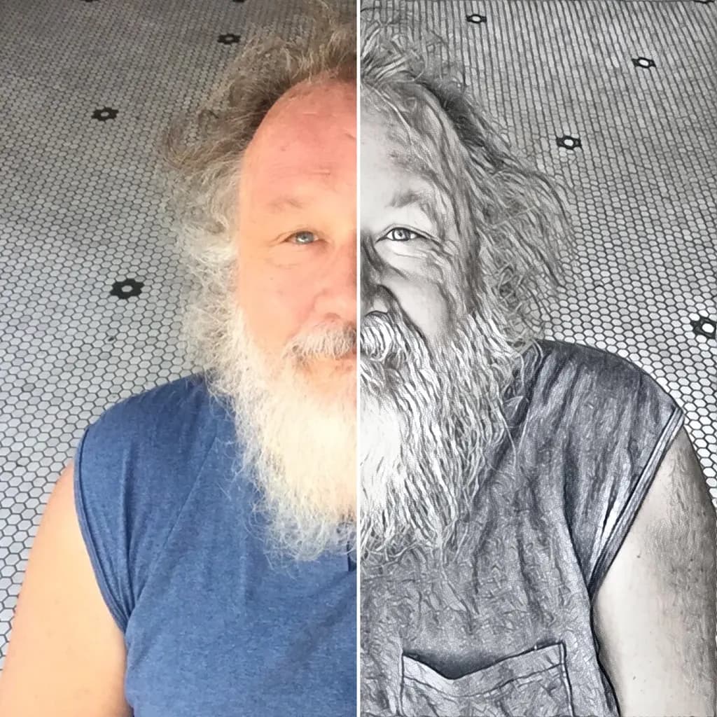 Whispers of Time: A Dual Portrait of Expression and Texture