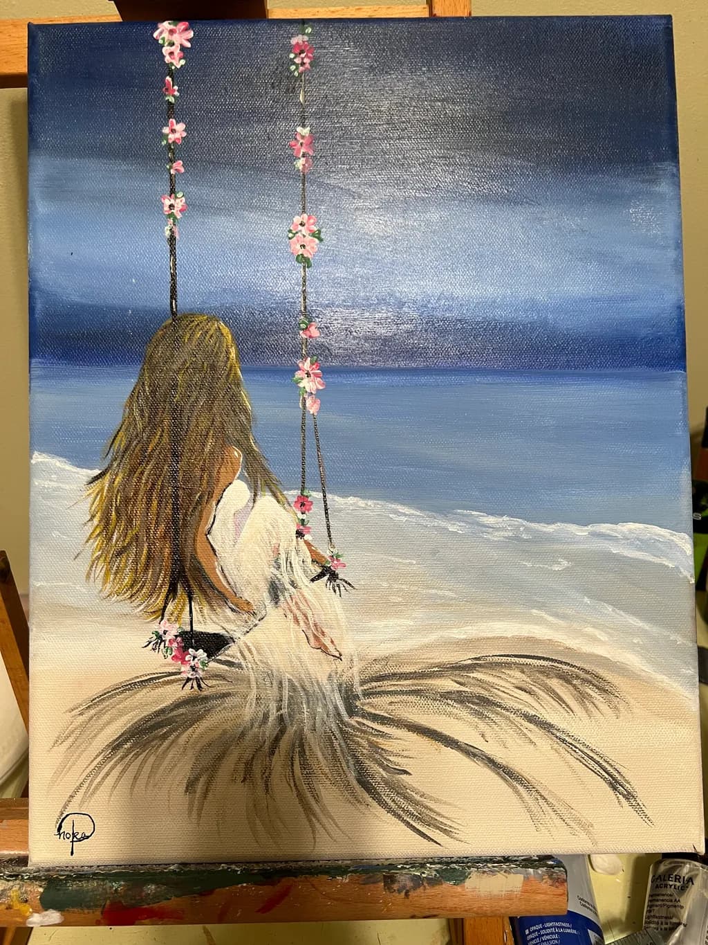 Whimsical Serenity: A Beachside Swing into Freedom