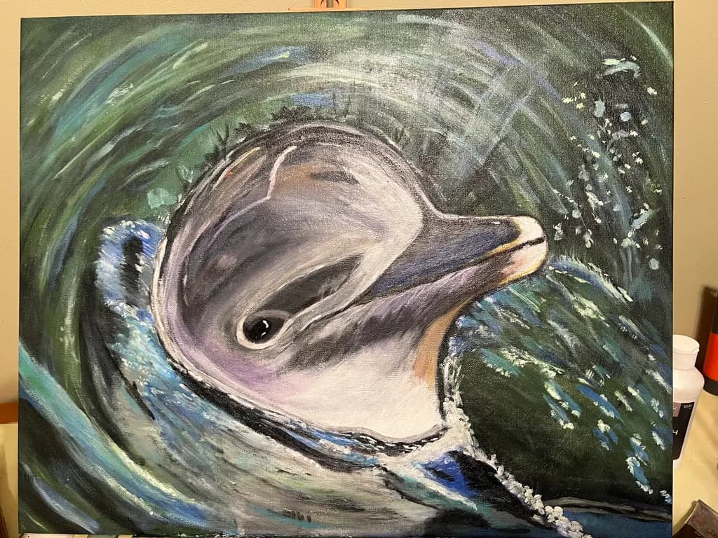 Dancing Waves: A Colorful Dolphin's Journey Through the Sea