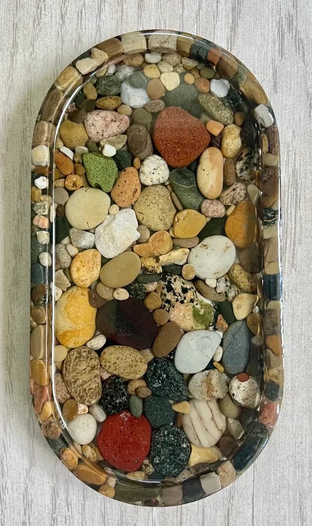Nature's Mosaic: A Handcrafted Stone Tray Celebrating Earth’s Beauty