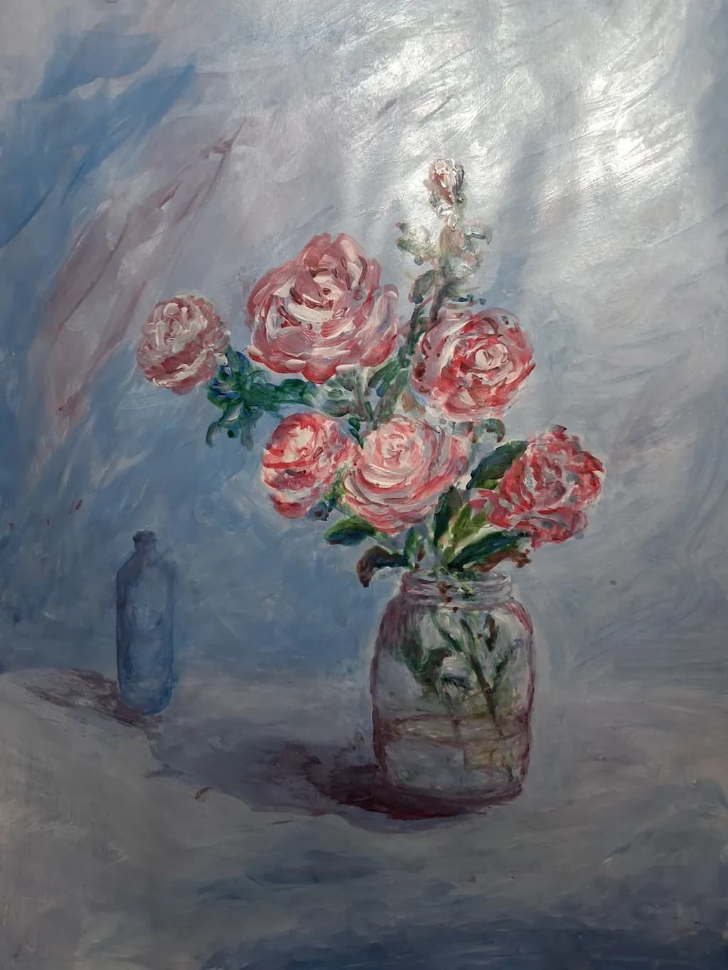 Pink Roses in Glass
