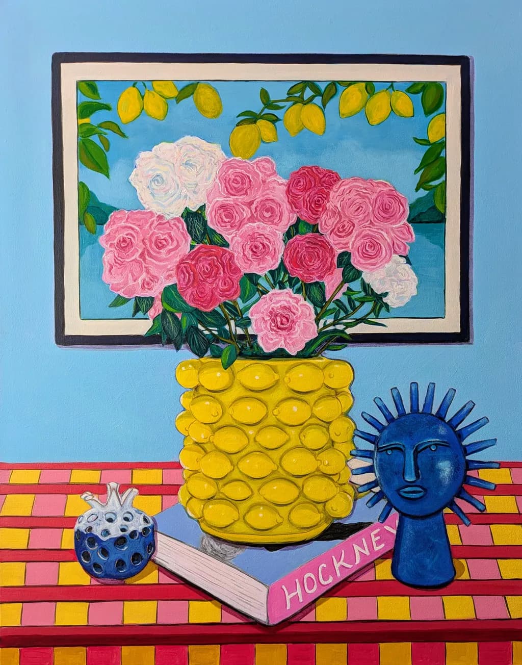 Azaleas in lemons vase