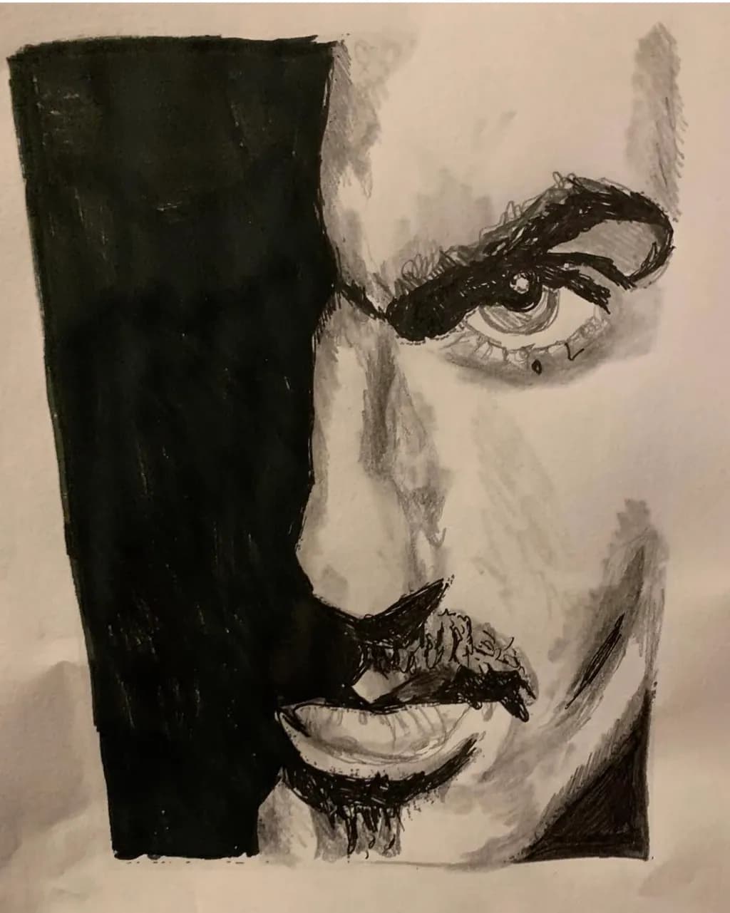 Shadowed Intensity: A Portrait of Duality in Monochrome Tones