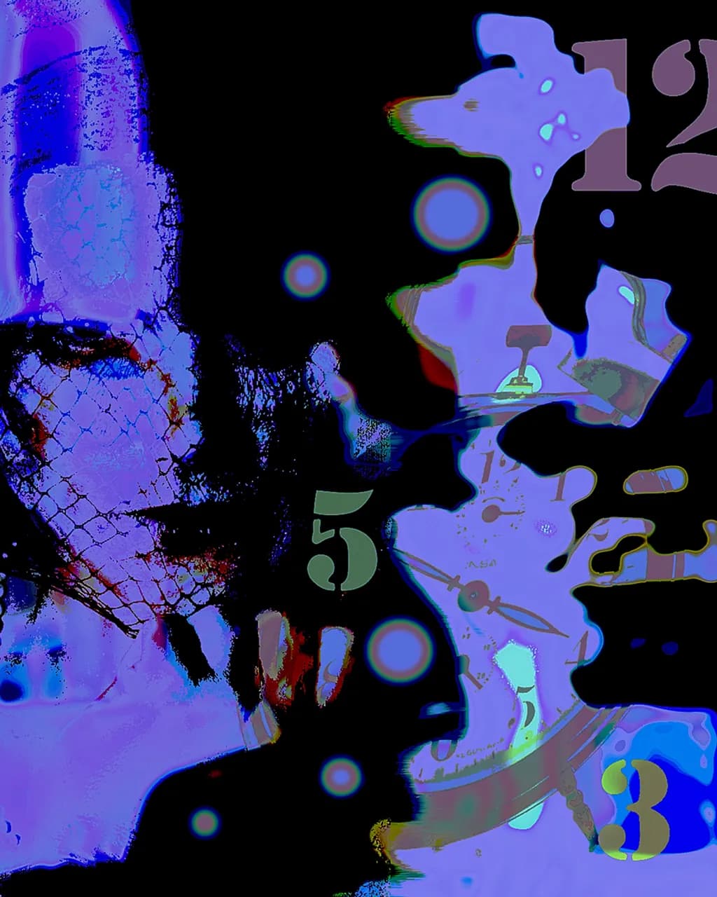 Ethereal Time: A Surreal Dance of Shadows and Numbers