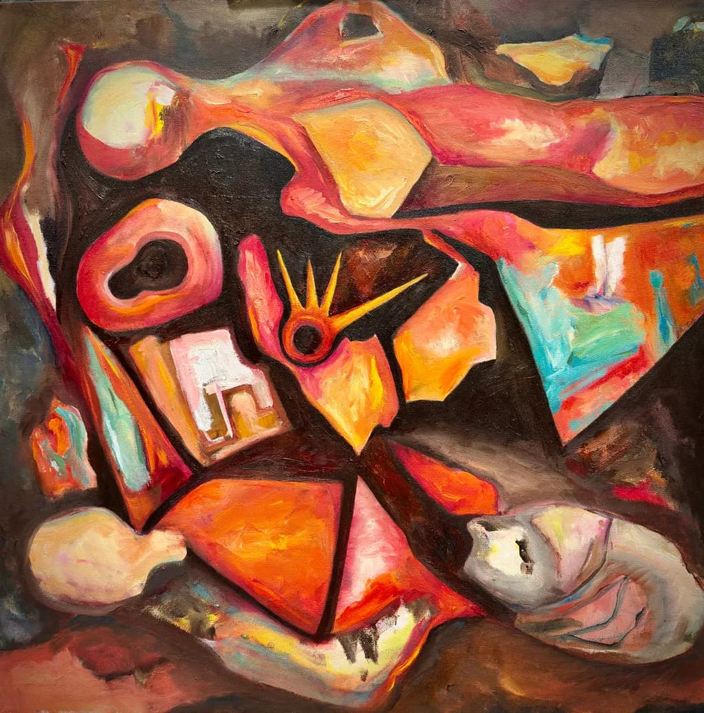 Vibrant Chaos: A Surreal Dance of Color and Emotion