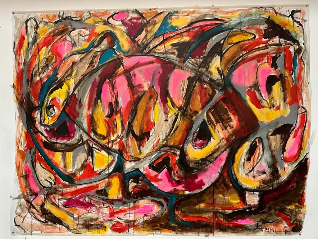 Vibrant Whirlwind: An Energetic Dance of Color and Emotion