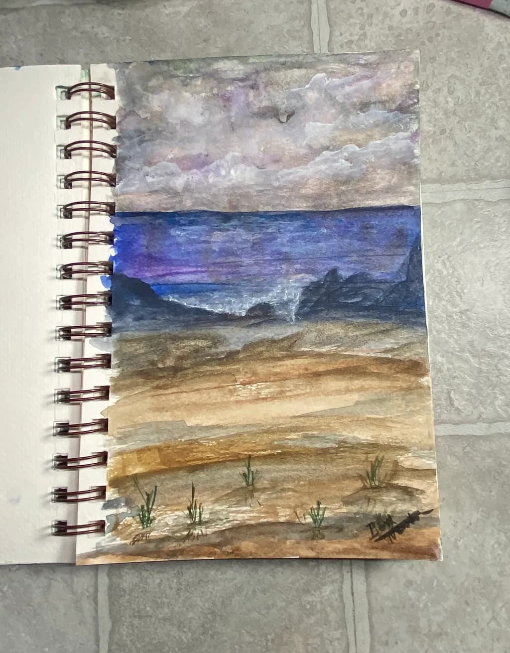 Whispers of the Desert Sky: A Serene Watercolor Landscape