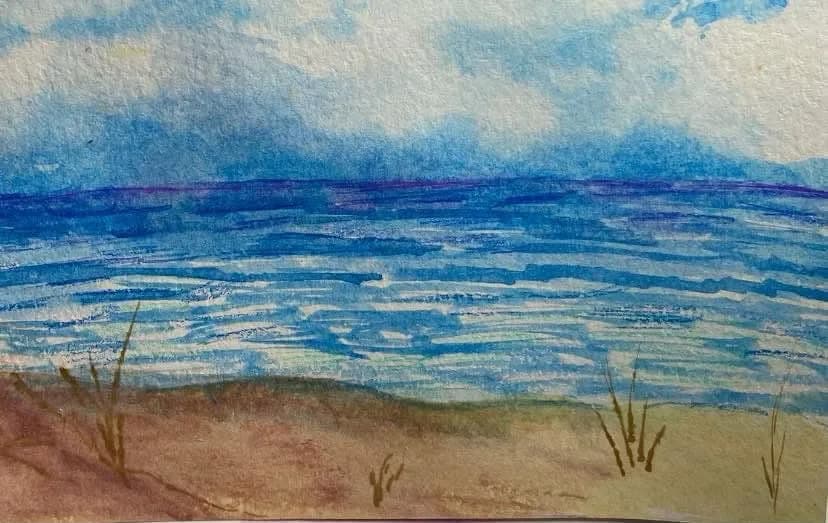 Whispers of the Ocean: A Serene Coastal Watercolor Landscape
