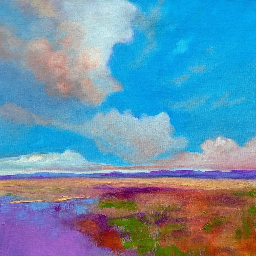 Whispers of Nature: A Colorful Abstract Landscape of Sky and Clouds