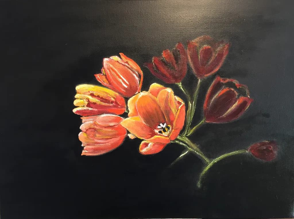 Orange Tulip Cluster