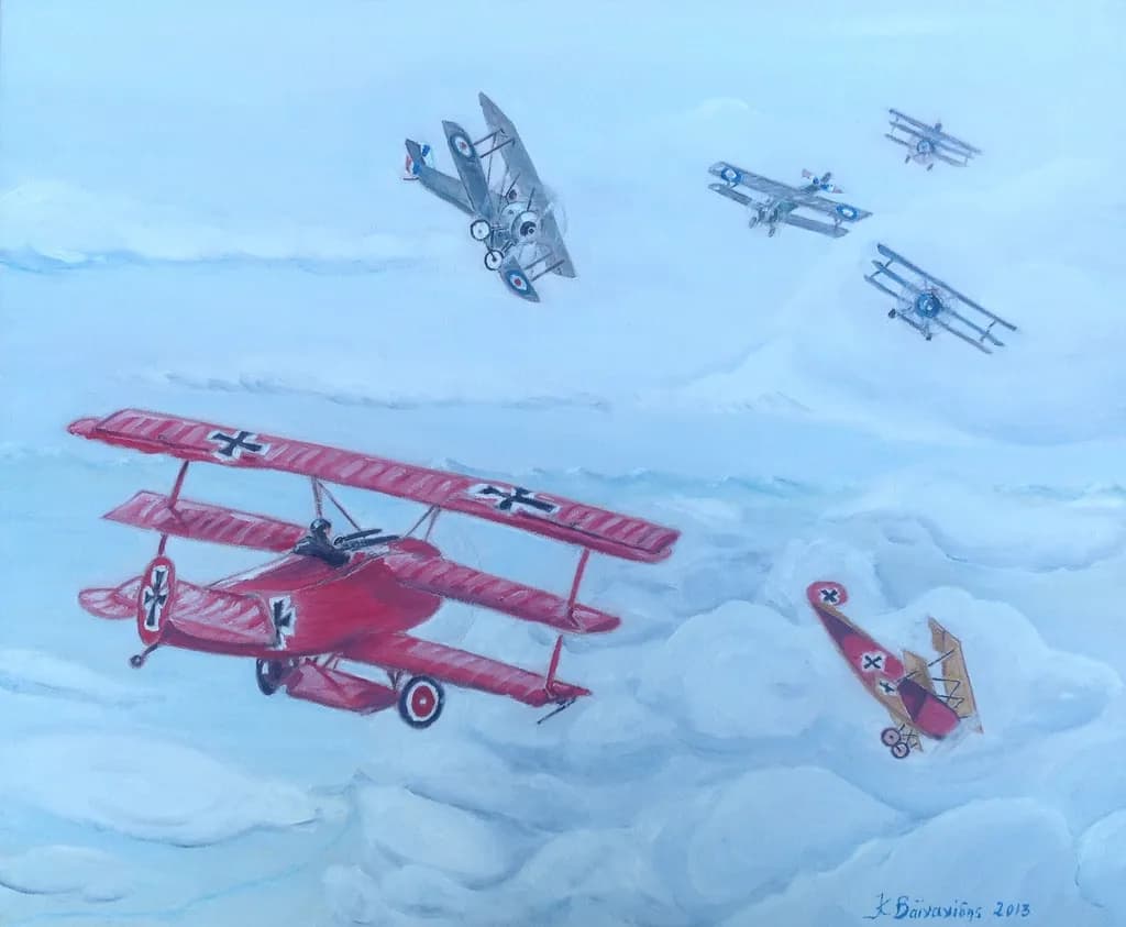 Dogfight Over Clouds