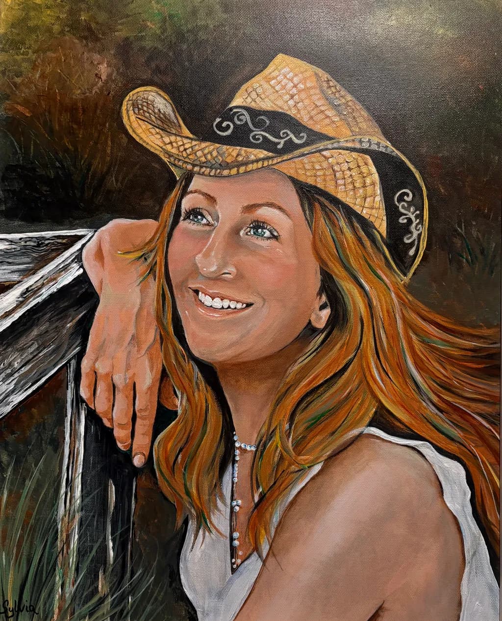 Radiant Joy: A Portrait of Beauty in a Cowboy Hat