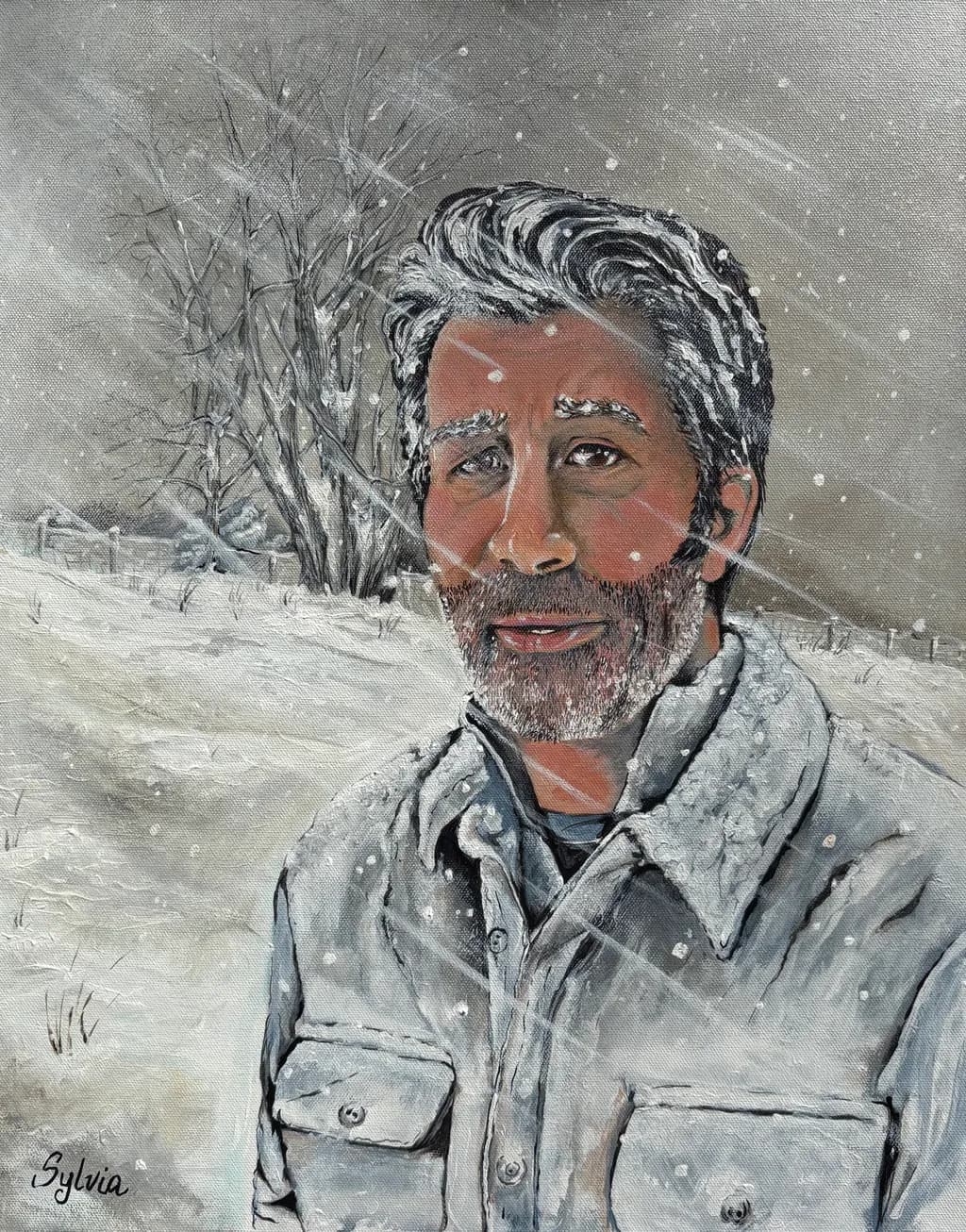 Winter's Embrace: A Portrait of Resilience in the Snowy Landscape