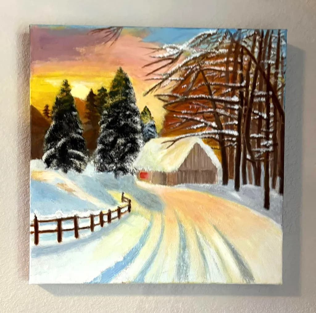 Winter's Embrace: A Serene Journey Through Snow-Covered Pines and Rustic Charm