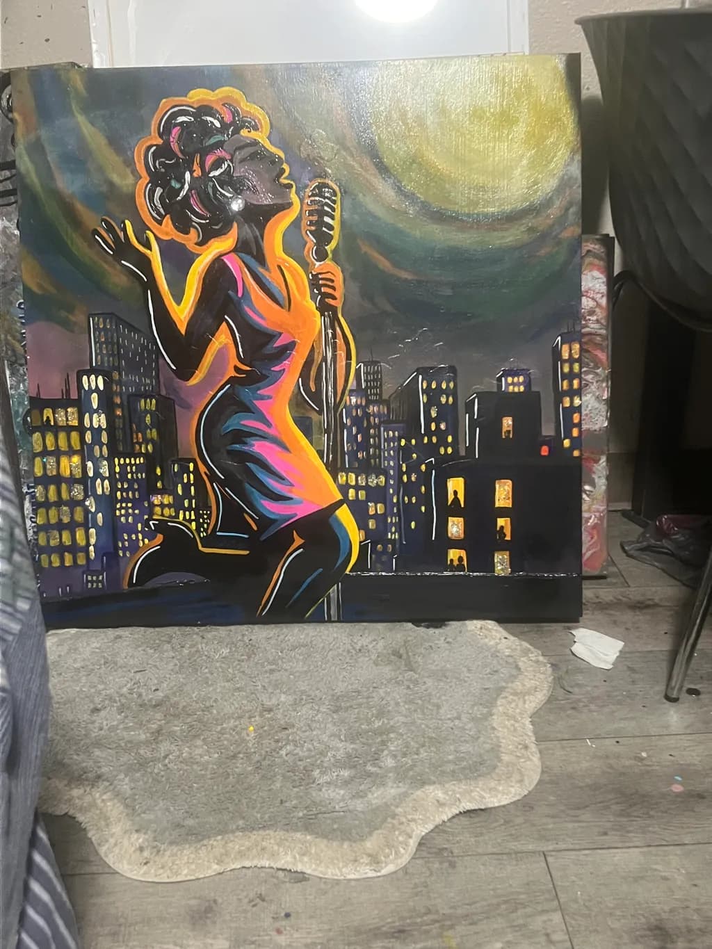 Vibrant Serenade: A Night of Soulful Expression in the Cityscape