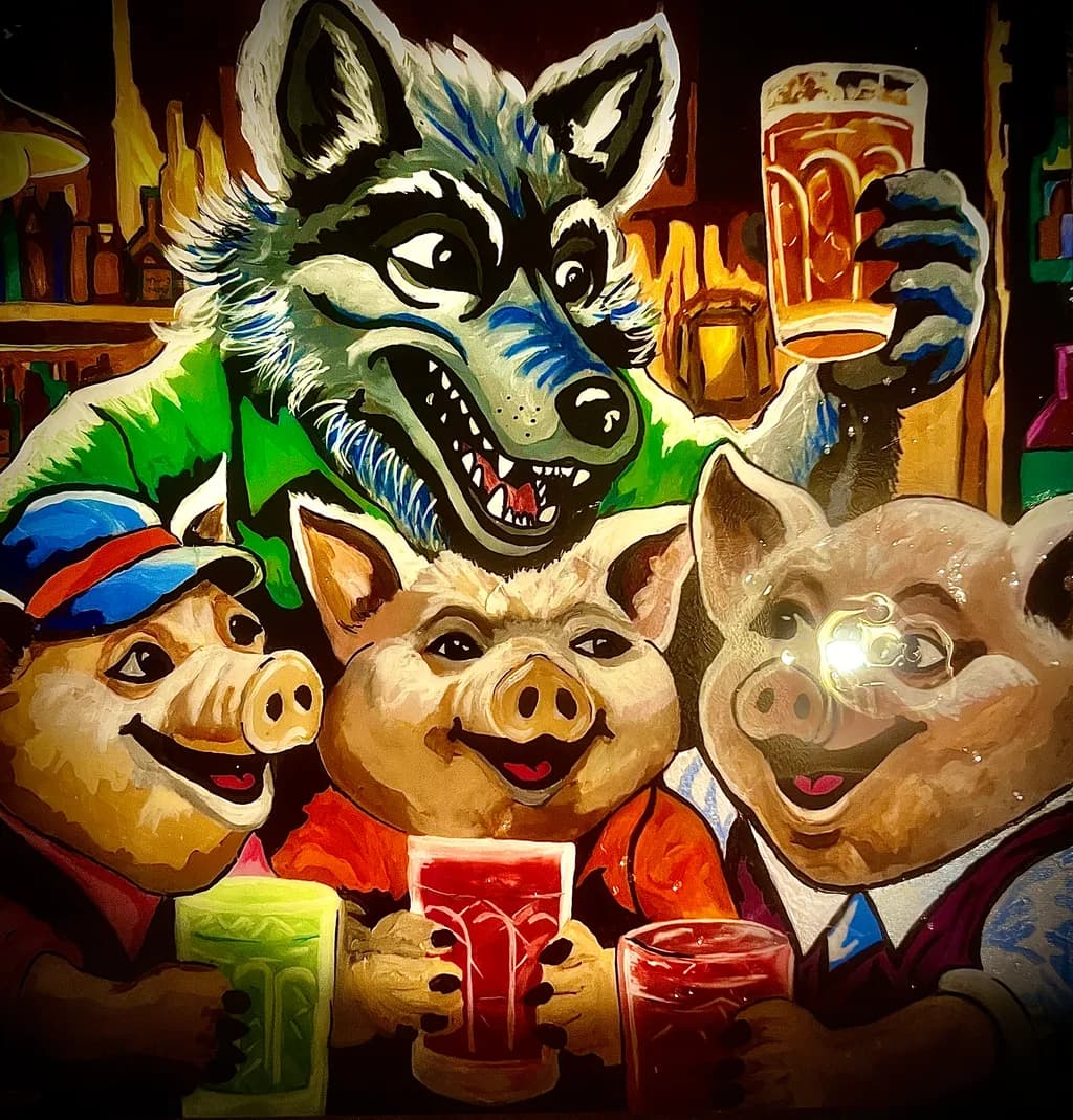 Cheers to Friendship: A Whimsical Celebration of Animal Companionship at the Bar