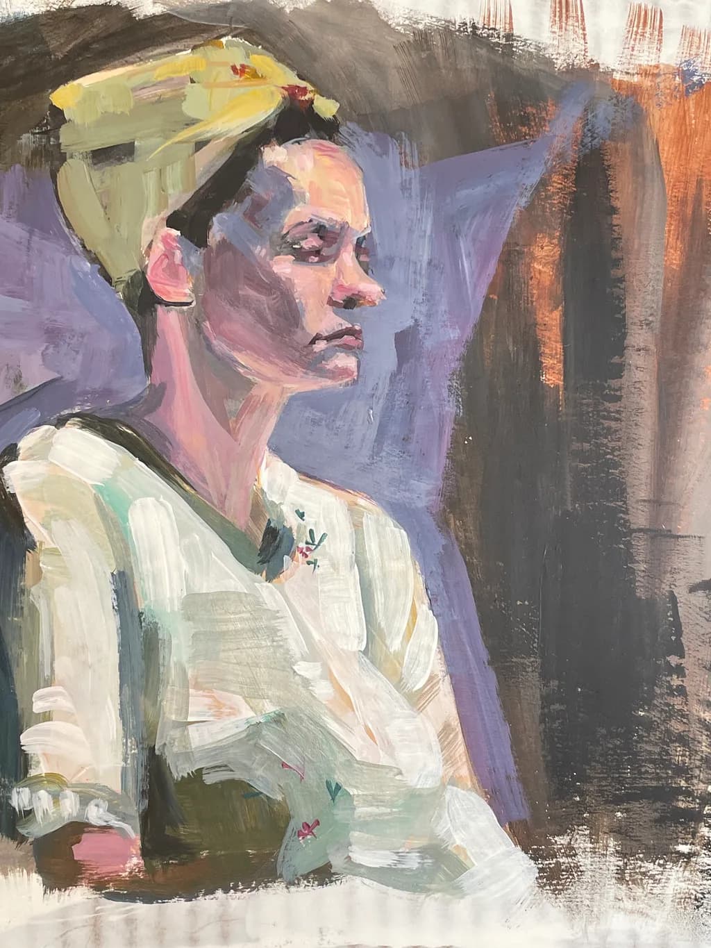 Silent Reflection: A Portrait of Contemplation in Color and Form