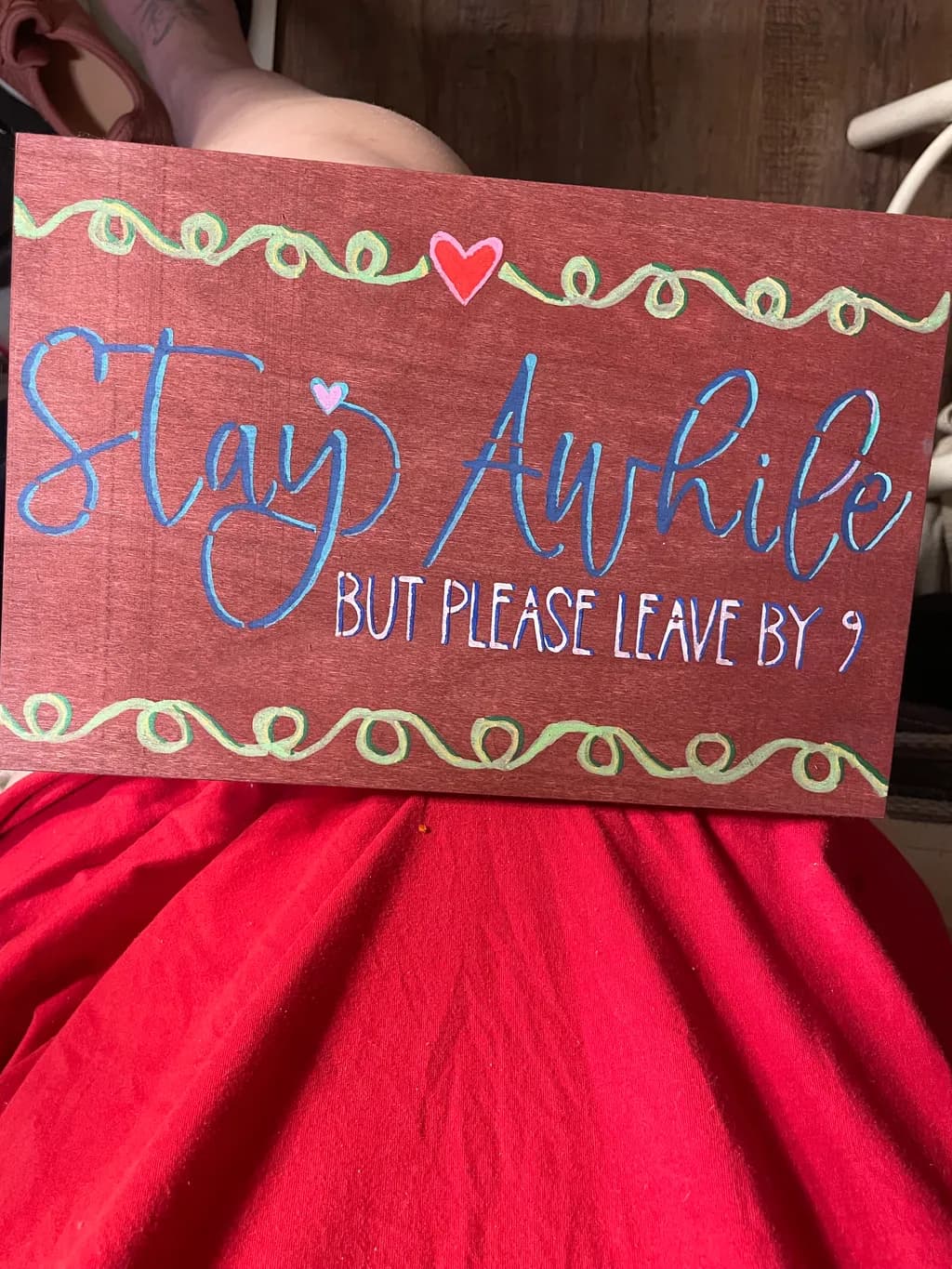 Stay Awhile: A Whimsical Invitation with a Gentle Reminder